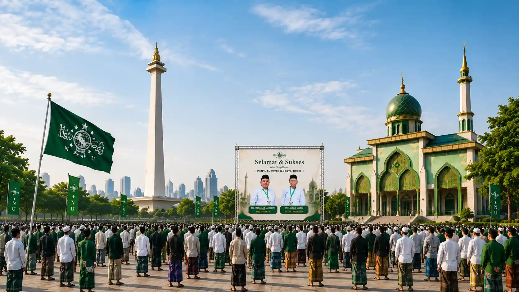 Kebersamaan pengurus dan warga Nahdlatul Ulama Pengurus Wilayah Provinsi Kepulauan Bangka Belitung